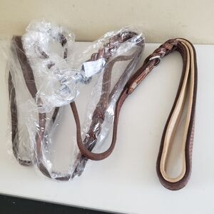 New In Package Braided Leather Dog Leash - 70" Lenghth